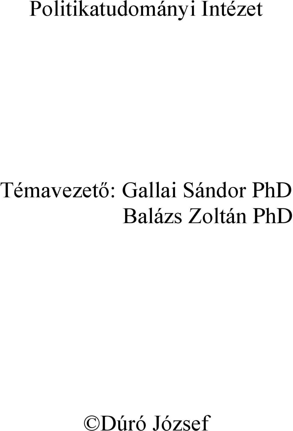 Gallai Sándor PhD