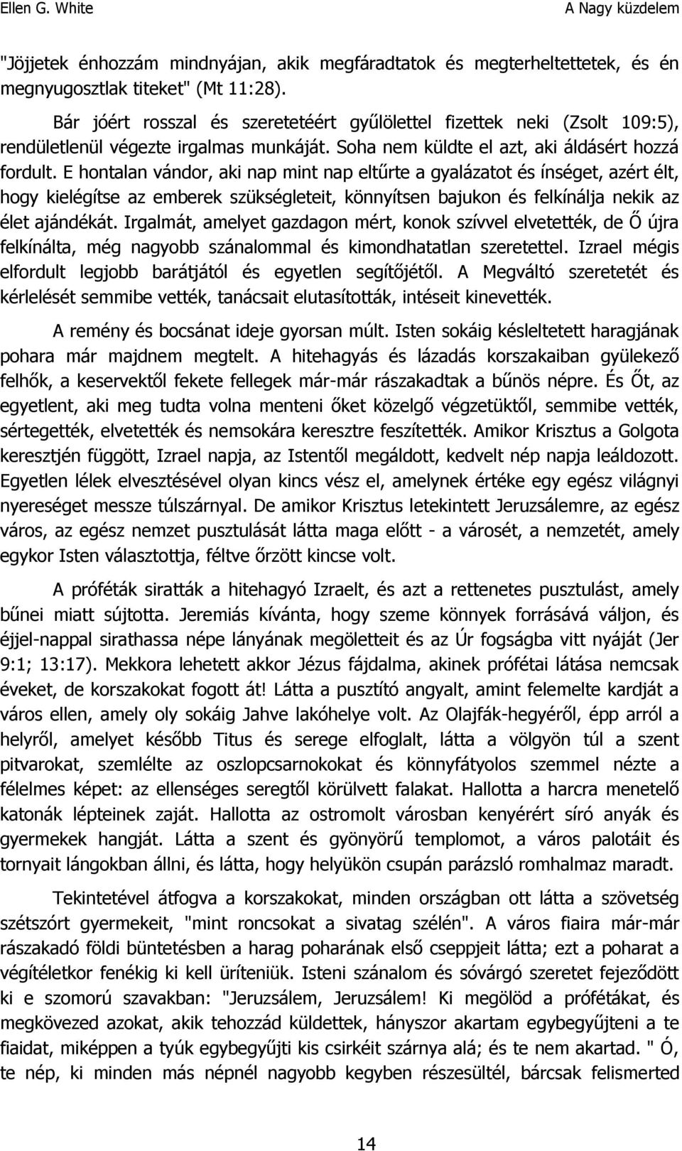 E hontalan vándor, aki nap mint nap eltűrte a gyalázatot és ínséget, azért élt, hogy kielégítse az emberek szükségleteit, könnyítsen bajukon és felkínálja nekik az élet ajándékát.