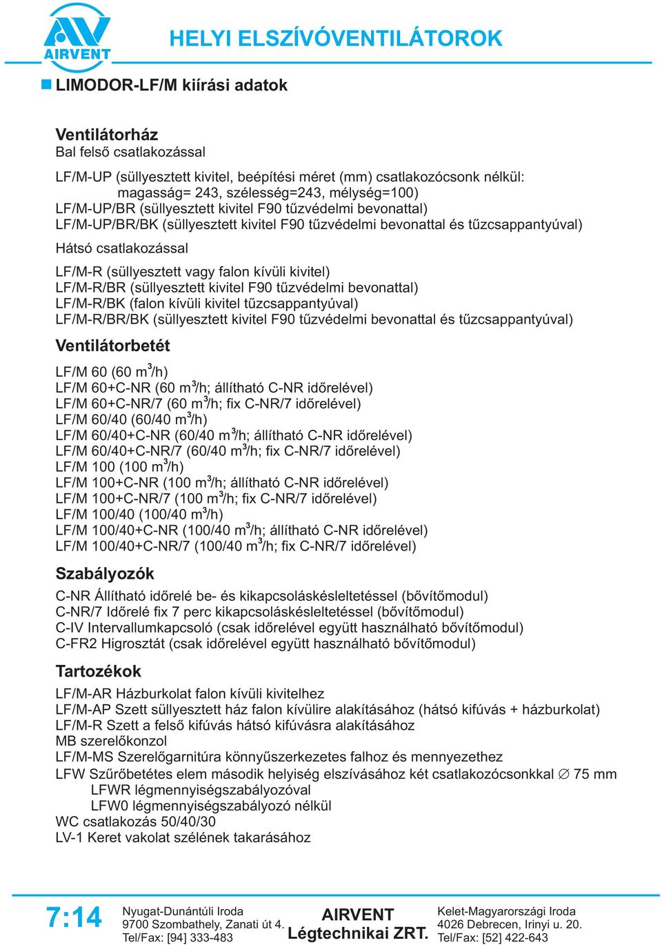 kivitel) LF/M-R/BR (süllyesztett kivitel F90 tûzvédelmi bevonattal) LF/M-R/BK (falon kívüli kivitel tûzcsappantyúval) LF/M-R/BR/BK (süllyesztett kivitel F90 tûzvédelmi bevonattal és tûzcsappantyúval)