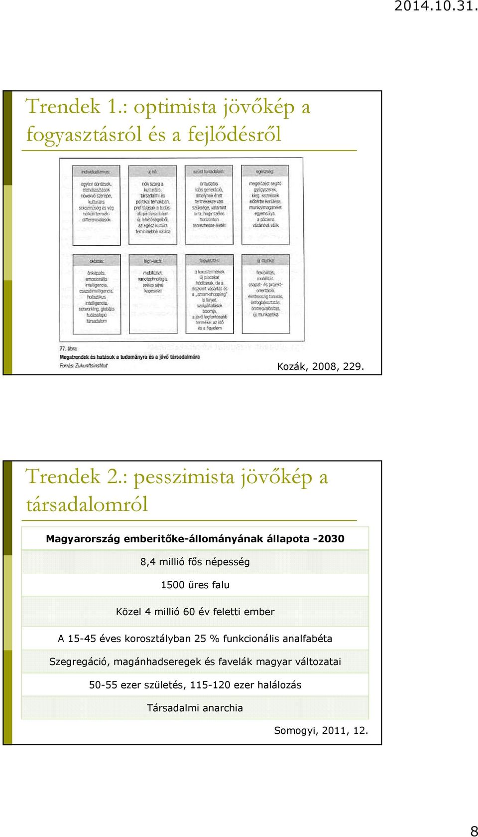 1500 üres falu Közel 4 millió 60 év feletti ember A 15-45 éves korosztályban 25 % funkcionális analfabéta