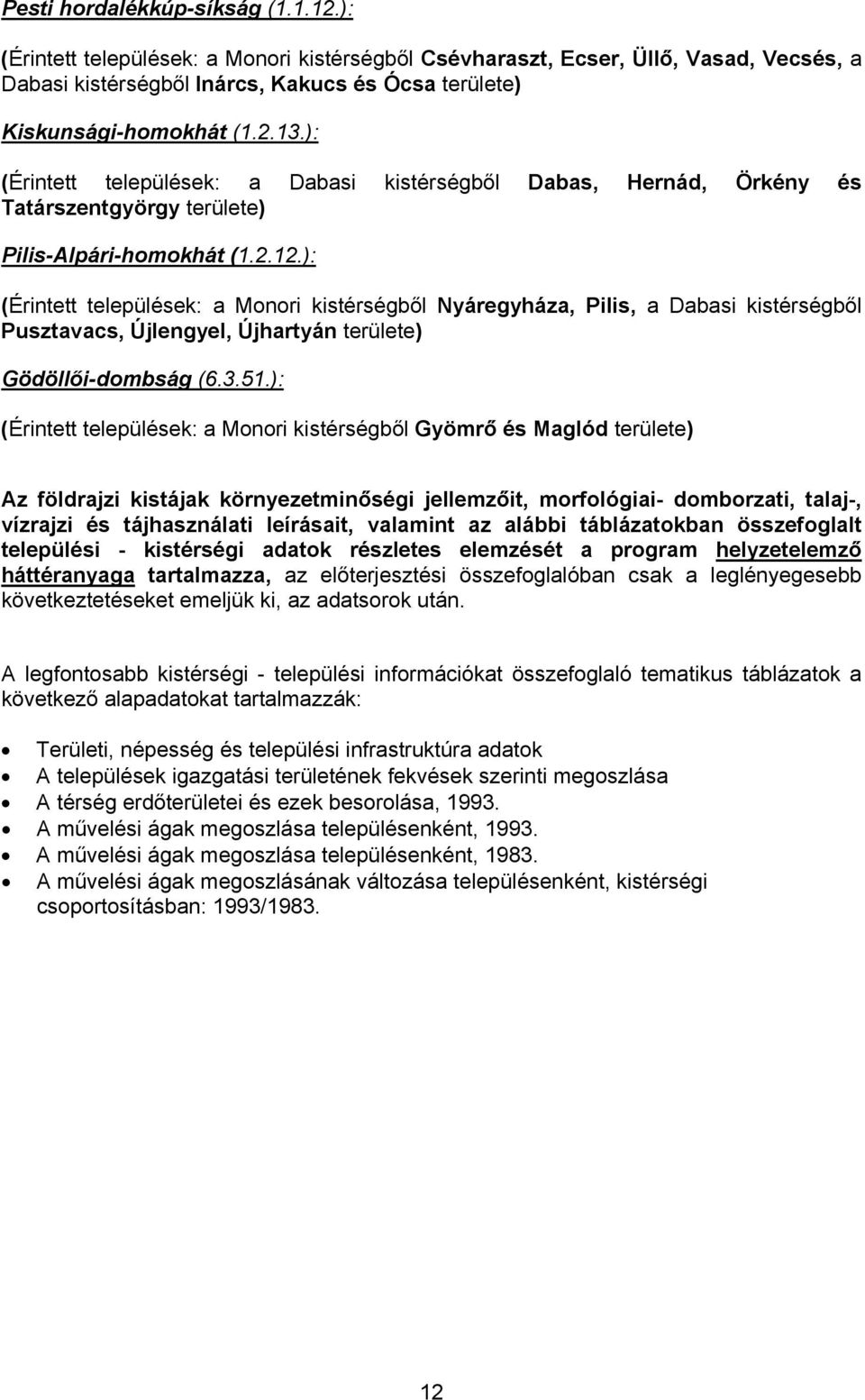 ): (Érintett települések: a Monori kistérségből Nyáregyháza, Pilis, a Dabasi kistérségből Pusztavacs, Újlengyel, Újhartyán területe) Gödöllői-dombság (6.3.51.