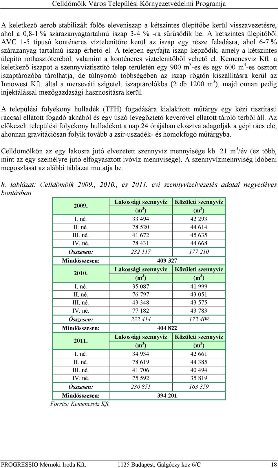 A telepen egyfajta iszap képződik, amely a kétszintes ülepítő rothasztóteréből, valamint a konténeres víztelenítőből vehető el. Kemenesvíz Kft.