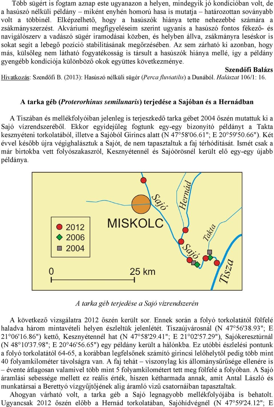 Akváriumi megfigyeléseim szerint ugyanis a hasúszó fontos fékező- és navigálószerv a vadászó sügér iramodásai közben, és helyben állva, zsákmányra leséskor is sokat segít a lebegő pozíció