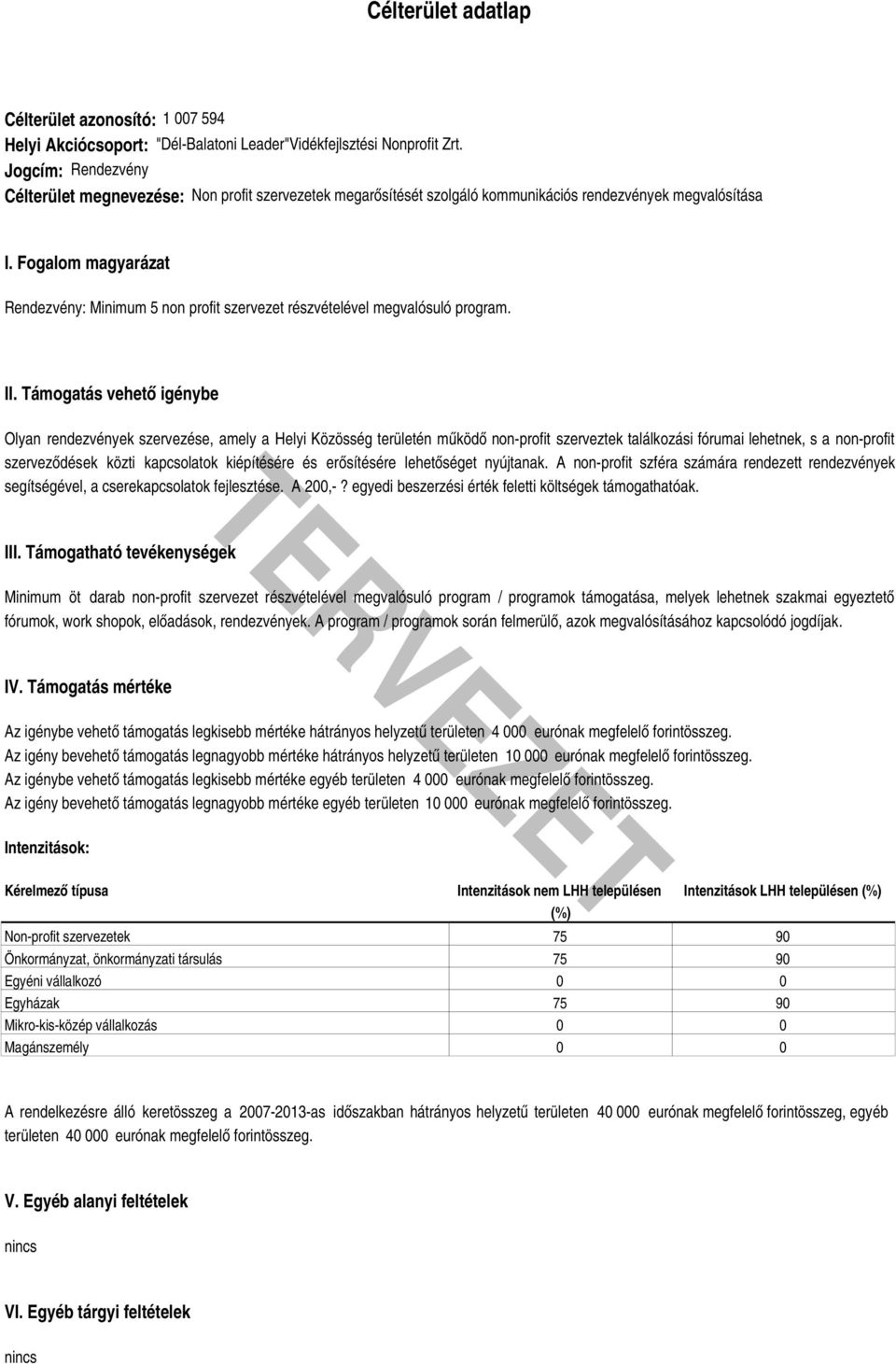 Fogalom magyarázat Rendezvény: Minimum 5 non profit szervezet részvételével megvalósuló program. II.