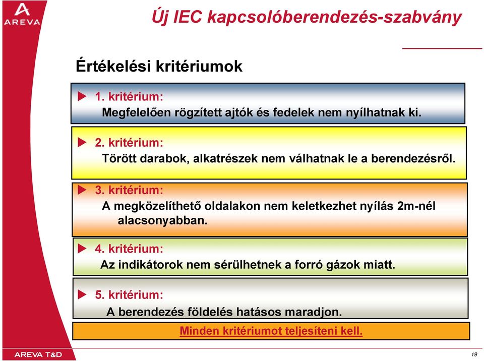 kritérium: A megközelíthető oldalakon nem keletkezhet nyílás 2m-nél alacsonyabban. 4.