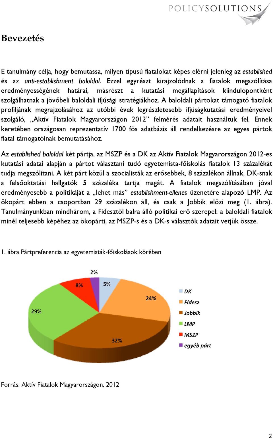 A baloldali pártokat támogató fiatalok profiljának megrajzolásához az utóbbi évek legrészletesebb ifjúságkutatási eredményeivel szolgáló, Aktív Fiatalok Magyarországon 2012 felmérés adatait