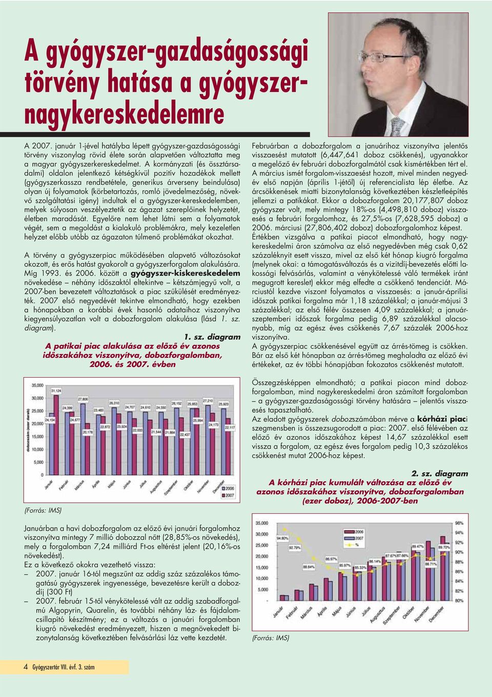 A kormányzati (és össztársadalmi) oldalon jelentkezô kétségkívül pozitív hozadékok mellett (gyógyszerkassza rendbetétele, generikus árverseny beindulása) olyan új folyamatok (körbetartozás, romló