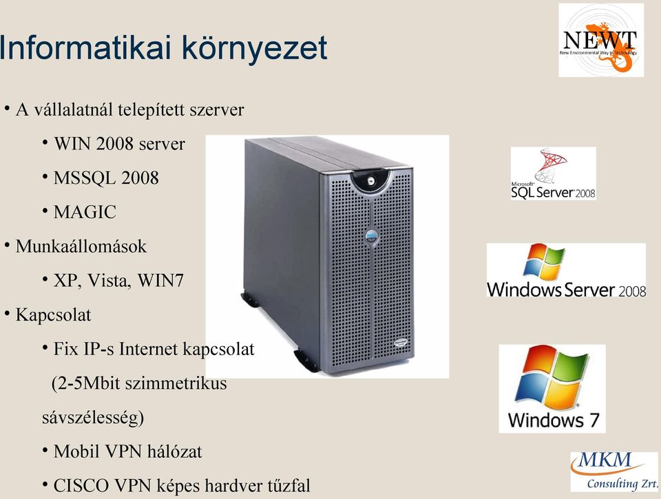 Kapcsolat Fix IP-s Internet kapcsolat (2-5Mbit szimmetrikus