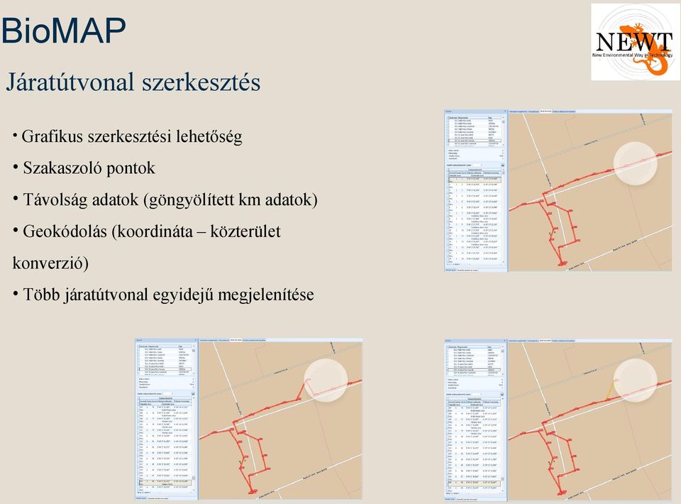 adatok (göngyölített km adatok) Geokódolás