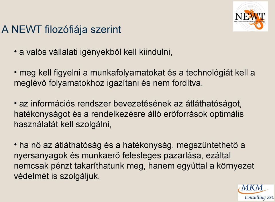 a rendelkezésre álló erőforrások optimális használatát kell szolgálni, ha nő az átláthatóság és a hatékonyság, megszűntethető a