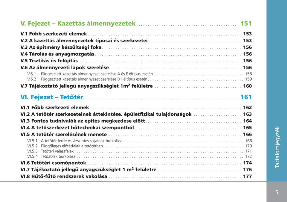 4 Tárolás és anyagmozgatás................................................................ 156 V.5 Tisztítás és felújítás....................................................................... 156 V.6 Az álmennyezeti lapok szerelése.