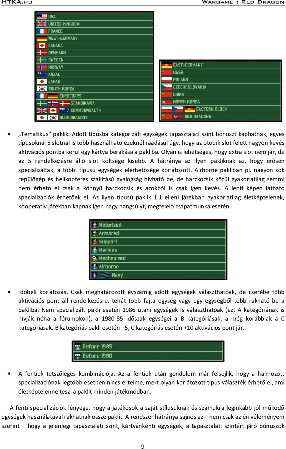 pontba kerül egy kártya berakása a pakliba. Olyan is lehetséges, hogy extra slot nem jár, de az 5 rendelkezésre álló slot költsége kisebb.