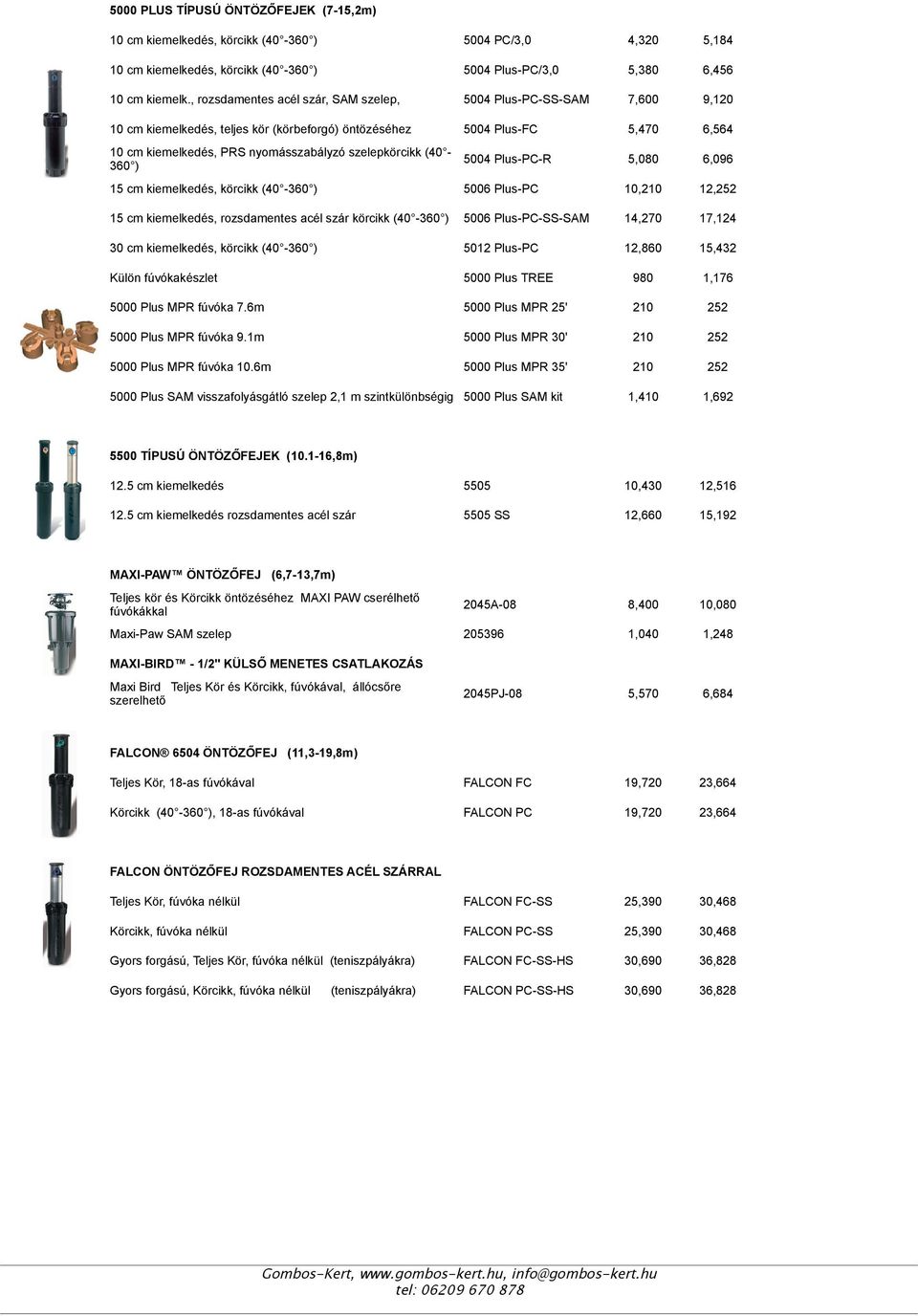 szelepkörcikk (40 5004 Plus-PC-R 360 ) 5,080 6,096 15 cm kiemelkedés, körcikk (40-360 ) 5006 Plus-PC 10,210 12,252 15 cm kiemelkedés, rozsdamentes acél szár körcikk (40-360 ) 5006 Plus-PC-SS-SAM