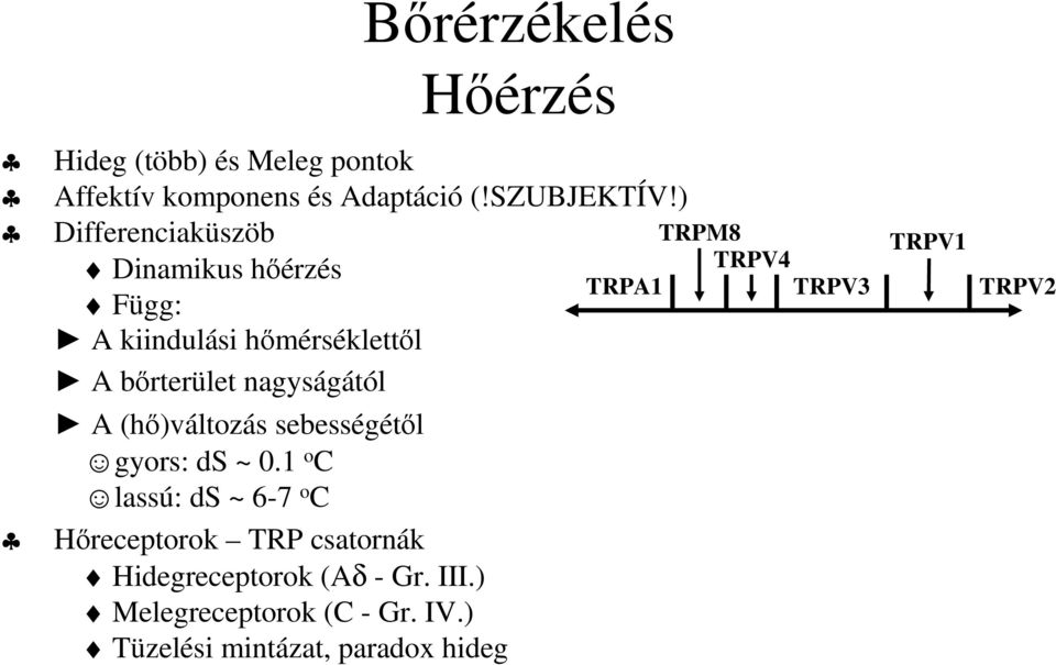 (hő)változás sebességétől gyors: ds ~ 0.