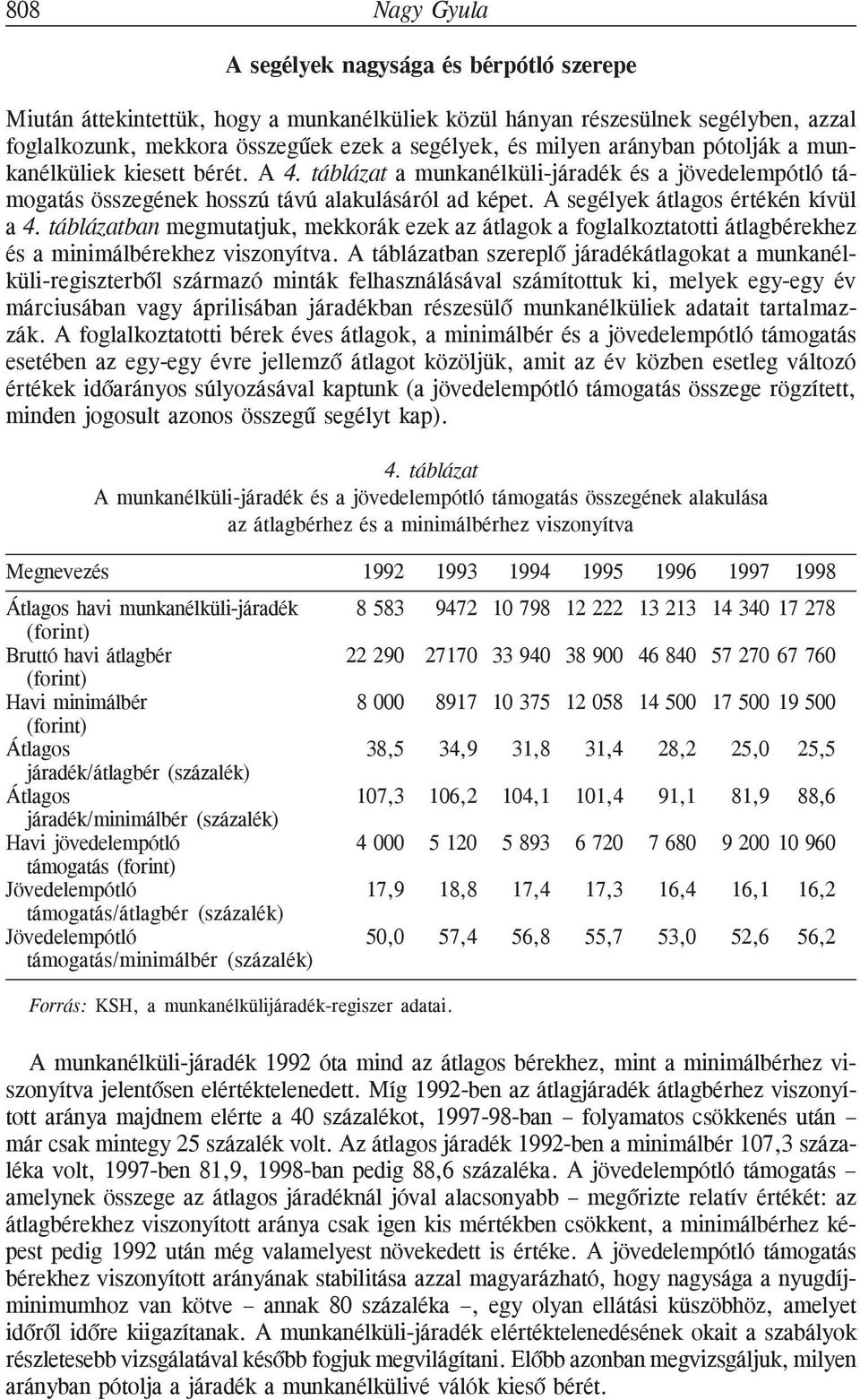 táblázatban megmutatjuk, mekkorák ezek az átlagok a foglalkoztatotti átlagbérekhez és a minimálbérekhez viszonyítva.