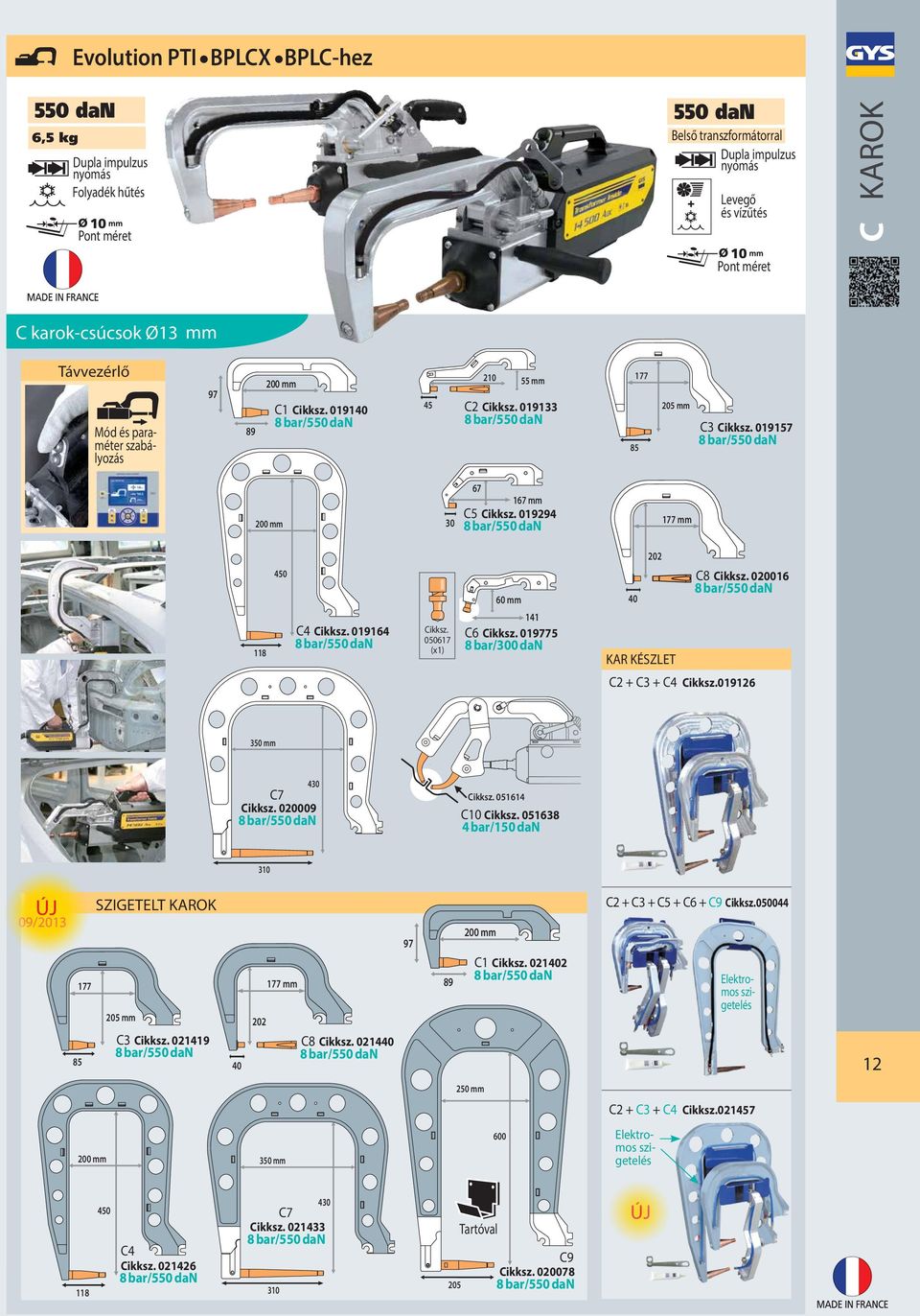 050617 60 mm 141 C6 Cikksz. 019775 8 bar/300 dan 40 KAR KÉSZLET C8 Cikksz. 020016 C2 + C3 + C4 Cikksz.019126 350 mm 430 C7 Cikksz. 020009 Cikksz. 051614 C10 Cikksz.