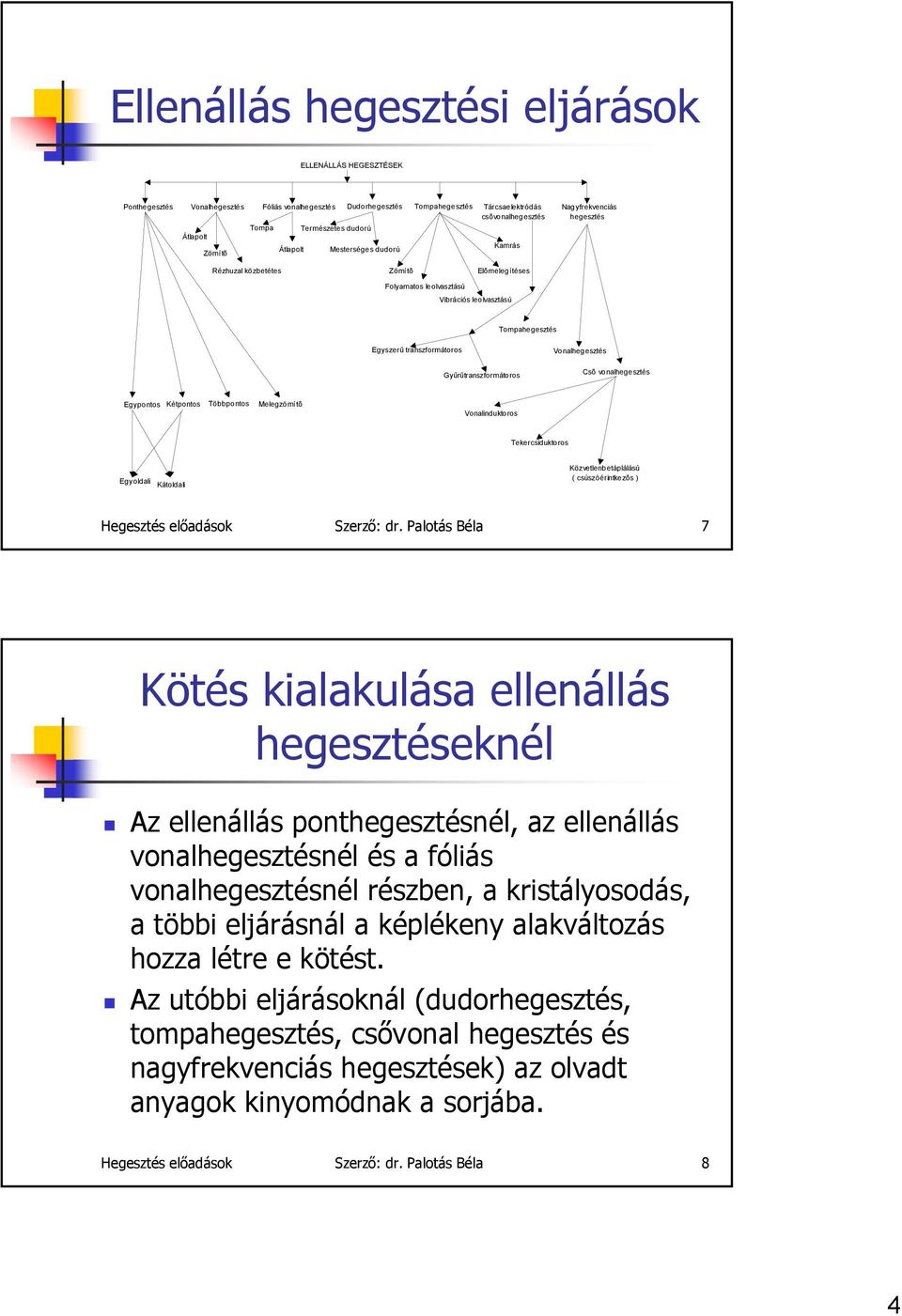 transzformátoros Vonalhegesztés Gyűrűtranszformátoros Csõ vonalhegesztés Egypontos Kétpontos Többpontos Melegzömítõ Vonalinduktoros Tekercsiduktoros Egyoldali Kátoldali Közvetlenbetáplálású (