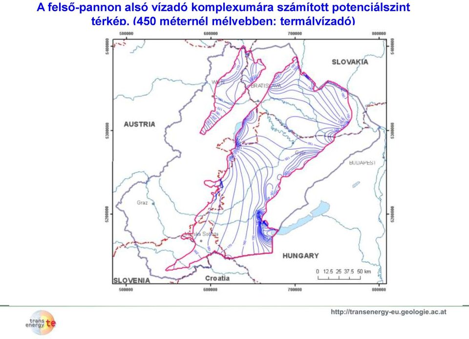 potenciálszint térkép, (450