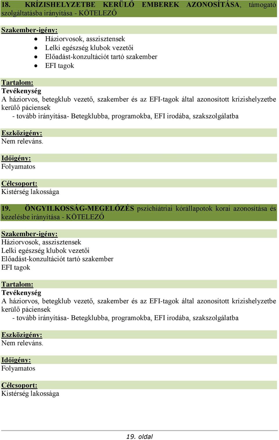 releváns. Folyamatos 19.