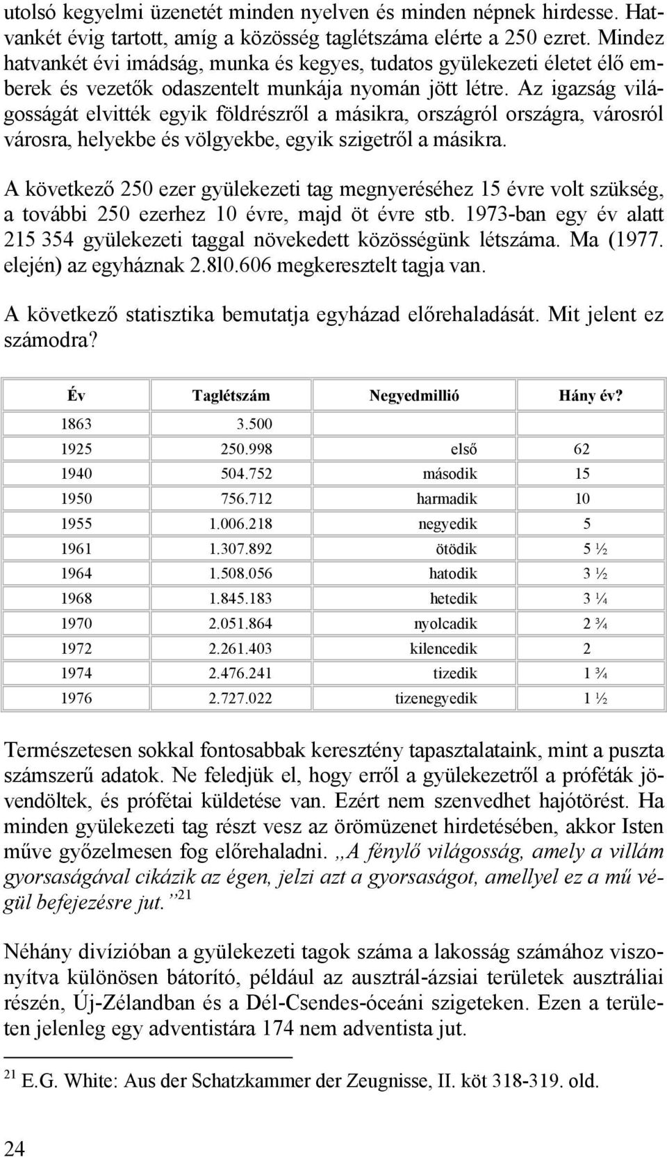 Az igazság világosságát elvitték egyik földrészről a másikra, országról országra, városról városra, helyekbe és völgyekbe, egyik szigetről a másikra.