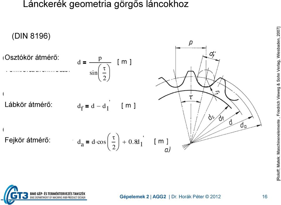 03) Osztókör átmérő Teilkreisdurchmesser d p sin 2 [ m ] (17.