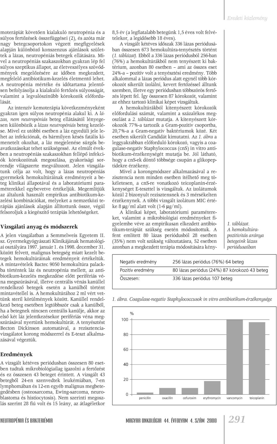 Mivel a neutropéniás szakaszokban gyakran lép fel súlyos szeptikus állapot, az életveszélyes szövôdmények megelôzésére az idôben megkezdett, megfelelô antibiotikum-kezelés életmentô lehet.