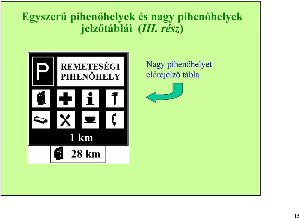 jelzőtáblái (III.