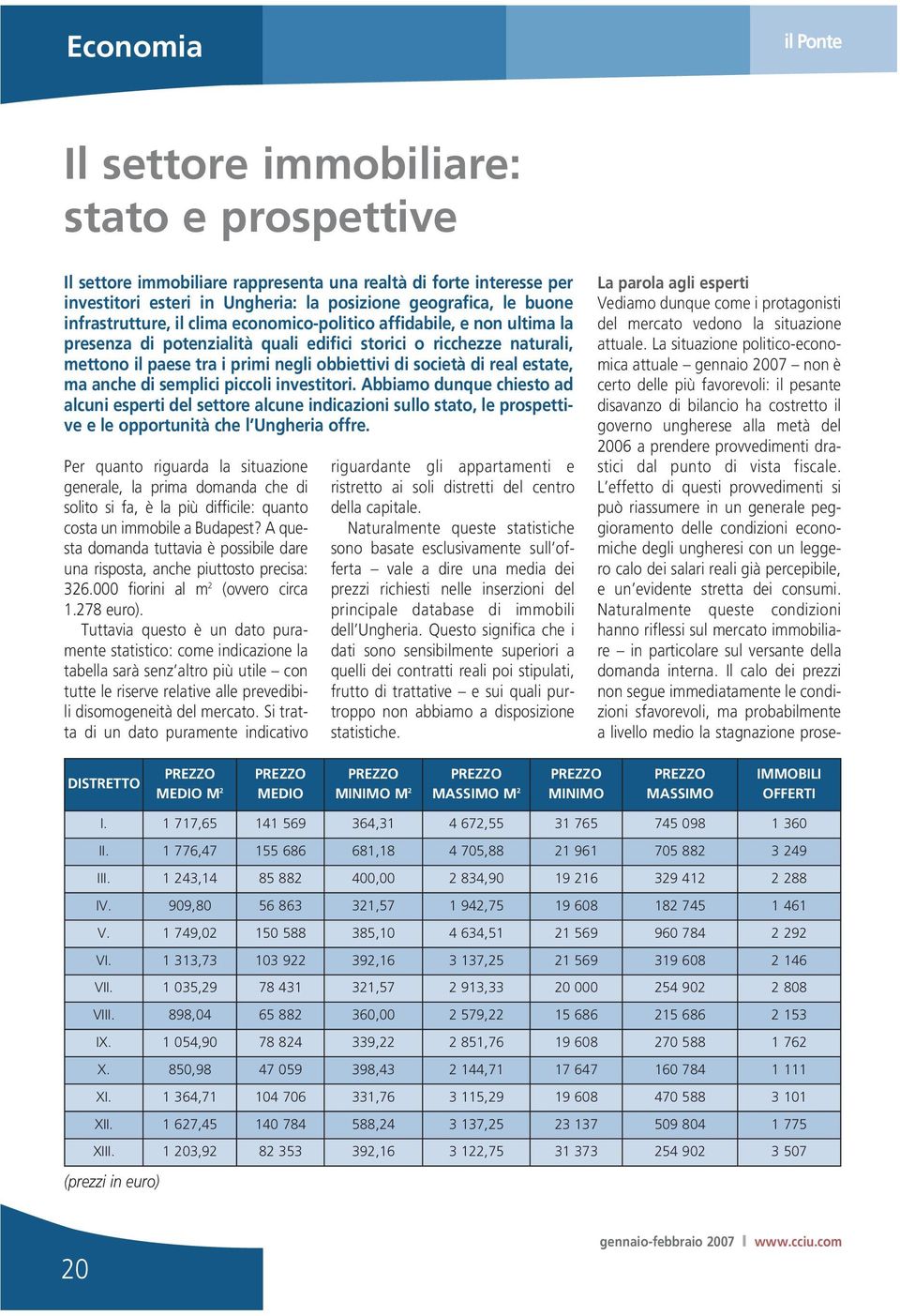 di real estate, ma anche di semplici piccoli investitori. Abbiamo dunque chiesto ad alcuni esperti del settore alcune indicazioni sullo stato, le prospettive e le opportunità che l Ungheria offre.