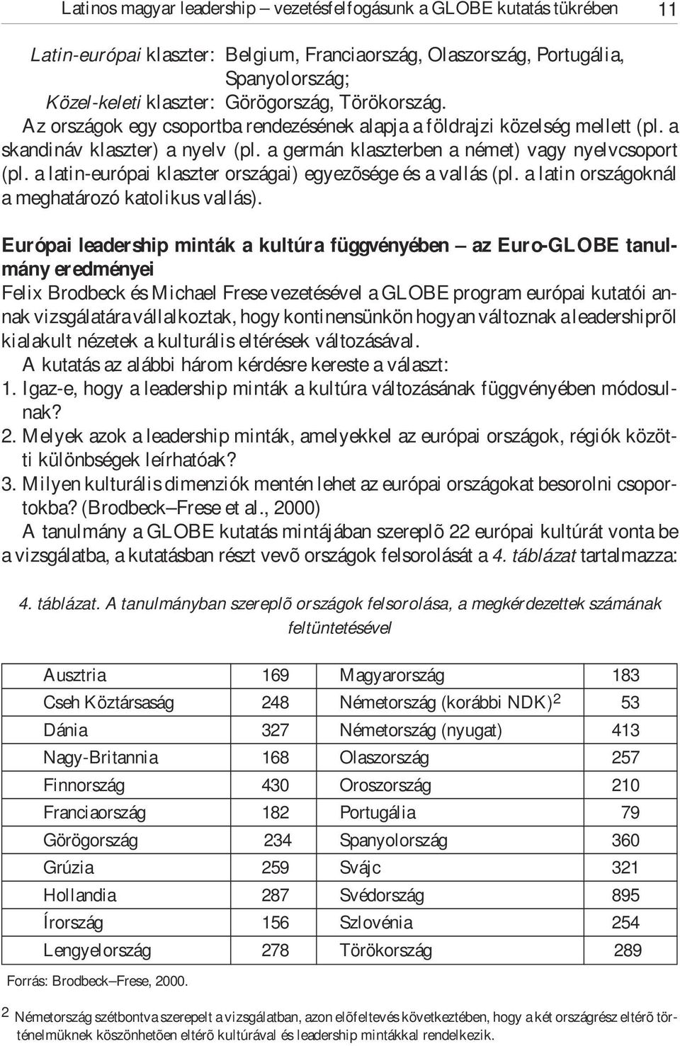 a latin-európai klaszter országai) egyezõsége és a vallás (pl. a latin országoknál a meghatározó katolikus vallás).