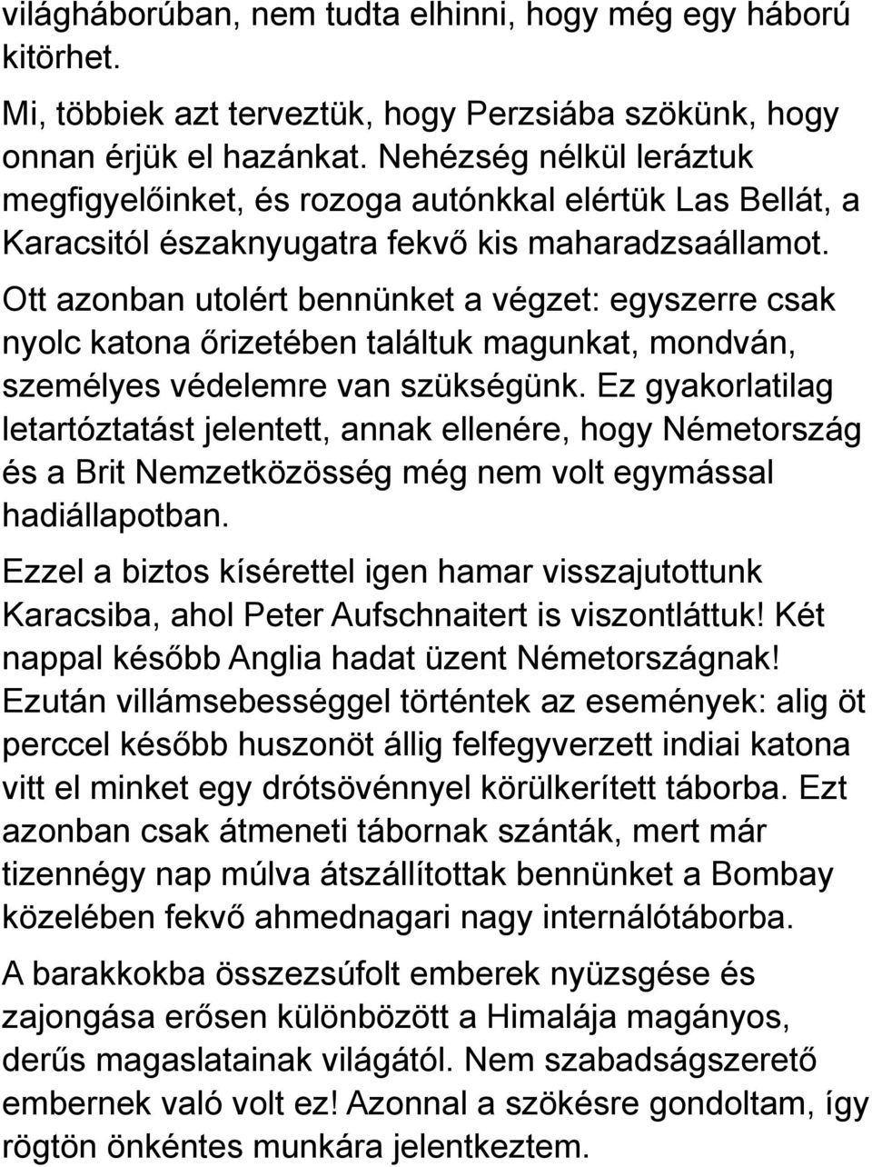 Ott azonban utolért bennünket a végzet: egyszerre csak nyolc katona őrizetében találtuk magunkat, mondván, személyes védelemre van szükségünk.