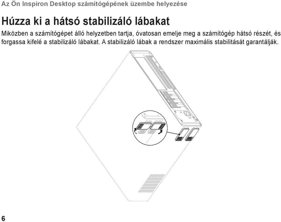 óvatosan emelje meg a számítógép hátsó részét, és forgassa kifelé a