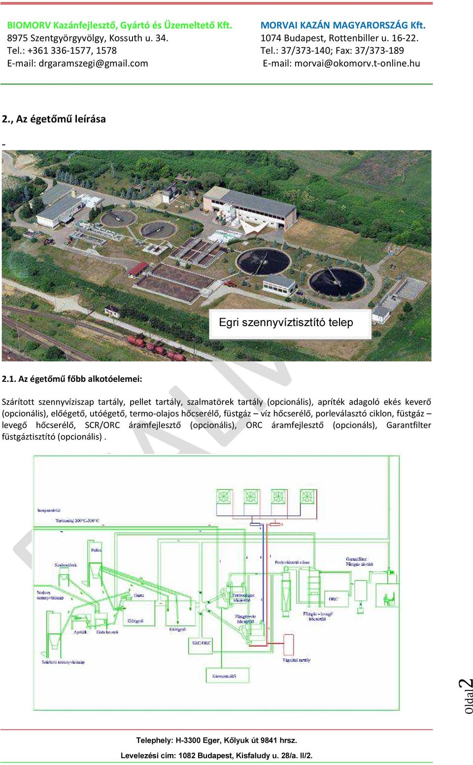 (opcionális), apríték adagoló ekés keverő (opcionális), előégető, utóégető, termo-olajos hőcserélő, füstgáz víz