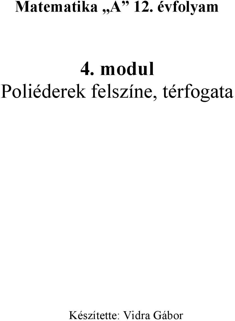 modul Poliéderek