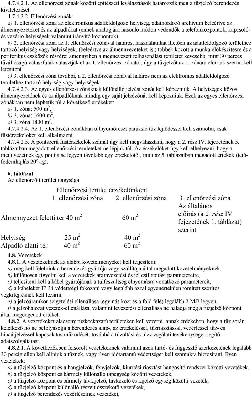 vezérlő helyiségek valamint irányító központok), b) 2. ellenőrzési zóna az 1.