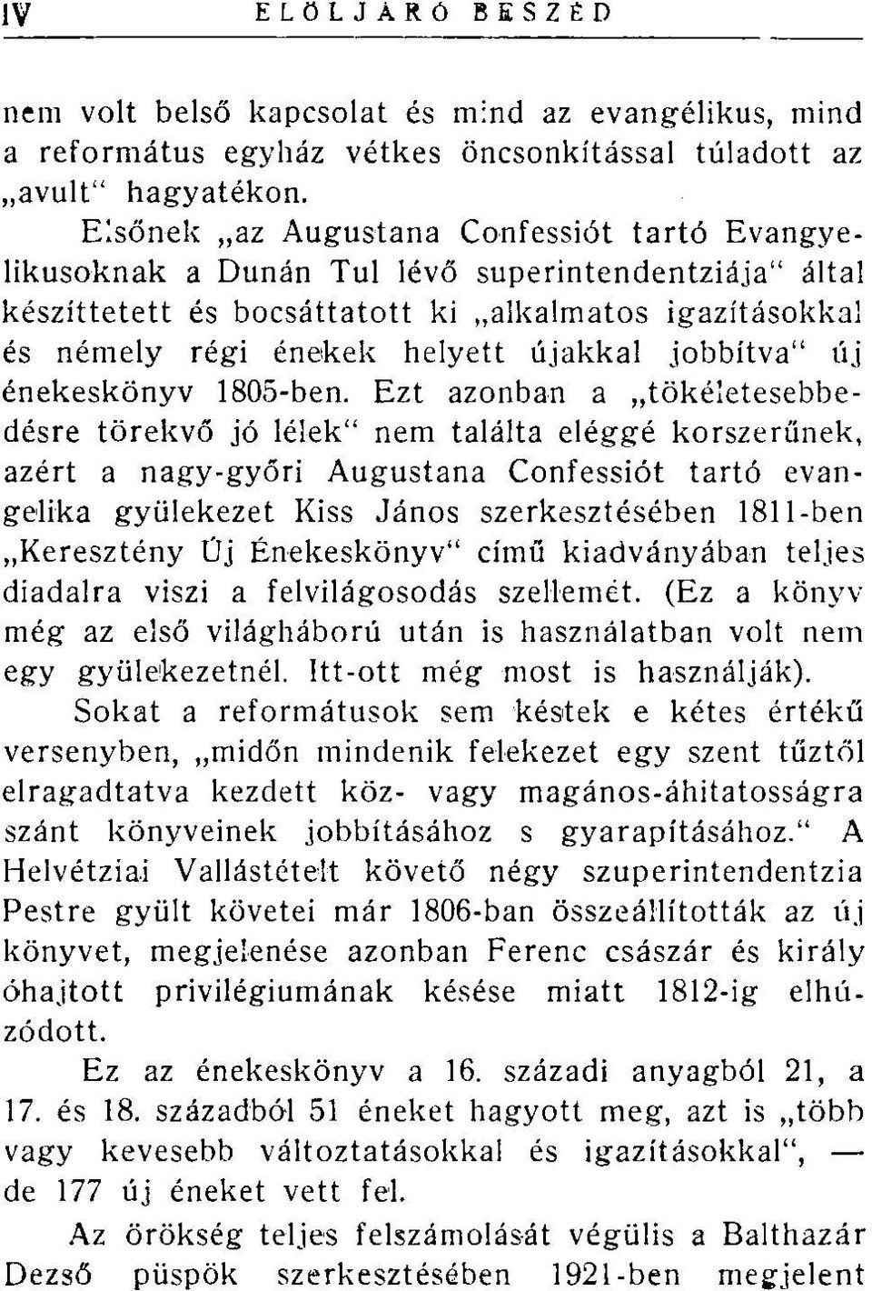 jobbítva" új énekeskönyv 1805-ben.