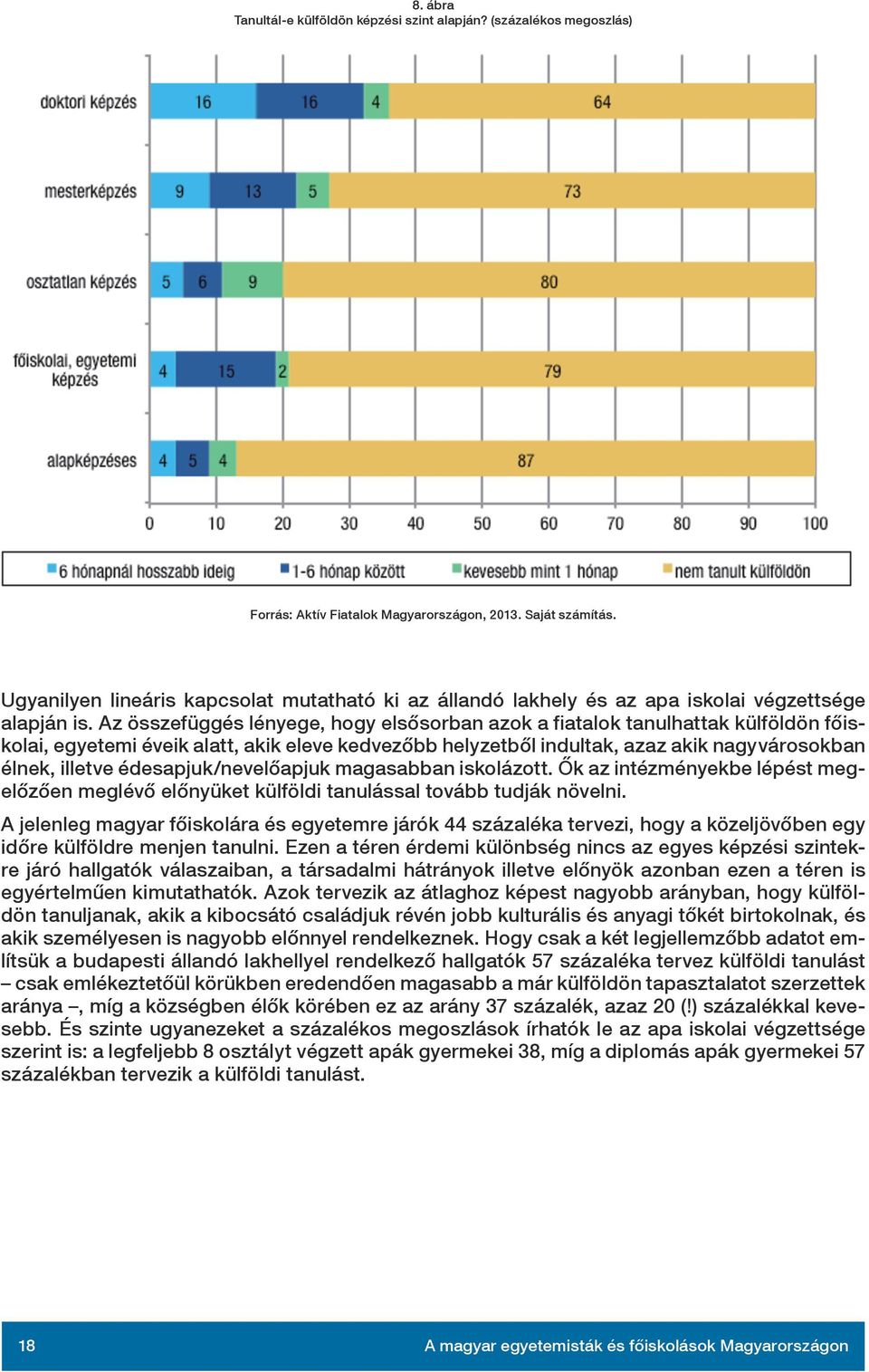 Az összefüggés lényege, hogy elsősorban azok a fiatalok tanulhattak külföldön főiskolai, egyetemi éveik alatt, akik eleve kedvezőbb helyzetből indultak, azaz akik nagyvárosokban élnek, illetve