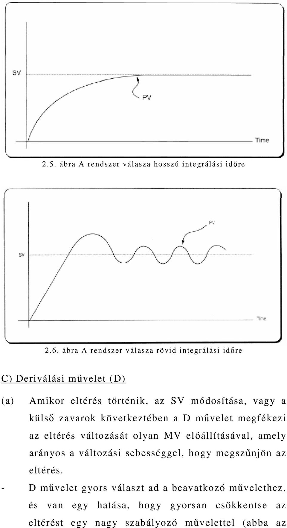 vagy a külsı zavarok következtében a D mővelet megfékezi az eltérés változását olyan MV elıállításával, amely arányos a