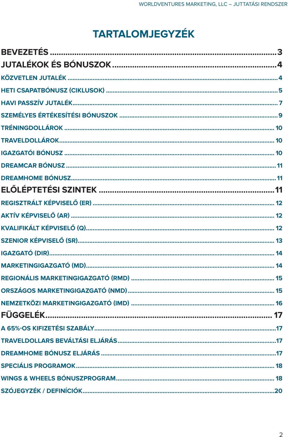 .. 12 KVALIFIKÁLT KÉPVISELŐ (Q)... 12 SZENIOR KÉPVISELŐ (SR)... 13 IGAZGATÓ (DIR)... 14 MARKETINGIGAZGATÓ (MD)... 14 REGIONÁLIS MARKETINGIGAZGATÓ (RMD)... 15 ORSZÁGOS MARKETINGIGAZGATÓ (NMD).