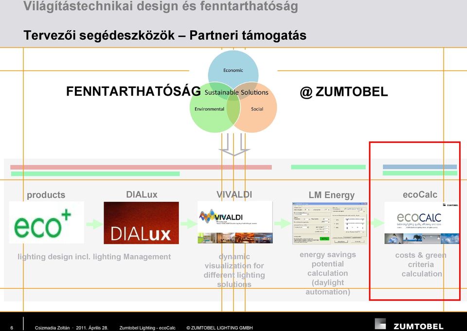 lighting Management 6 @ ZUMTOBEL VIVALDI dynamic visualization for different lighting