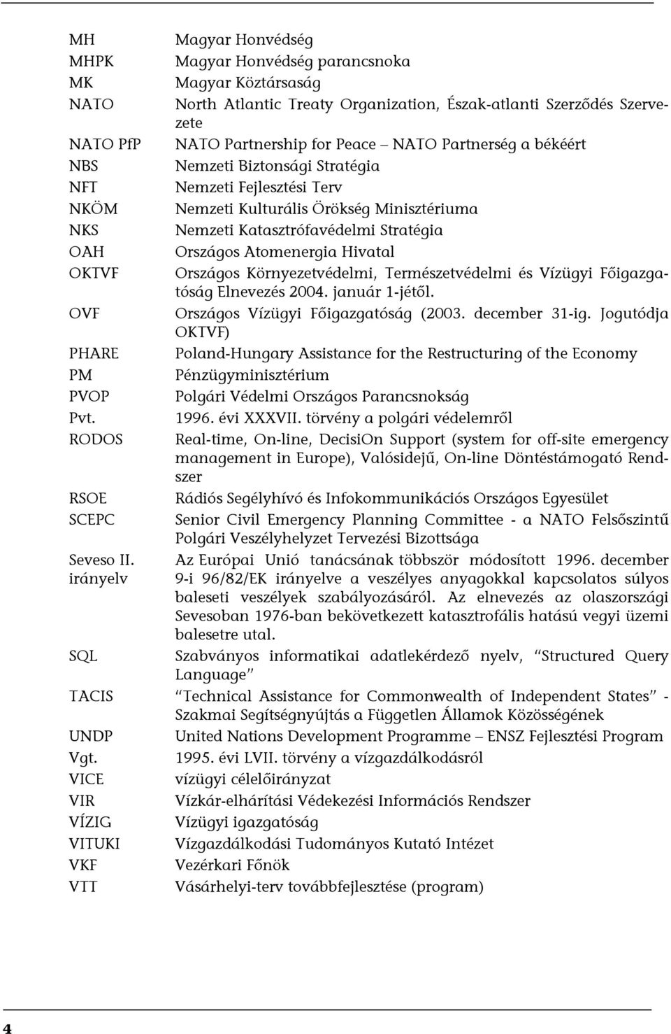 békéért Nemzeti Biztonsági Stratégia Nemzeti Fejlesztési Terv Nemzeti Kulturális Örökség Minisztériuma Nemzeti Katasztrófavédelmi Stratégia Országos Atomenergia Hivatal Országos Környezetvédelmi,