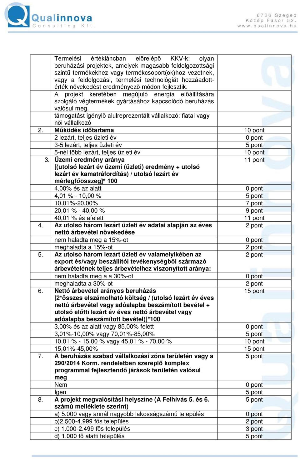 támogatást igénylő alulreprezentált vállalkozó: fiatal vagy női vállalkozó 2.