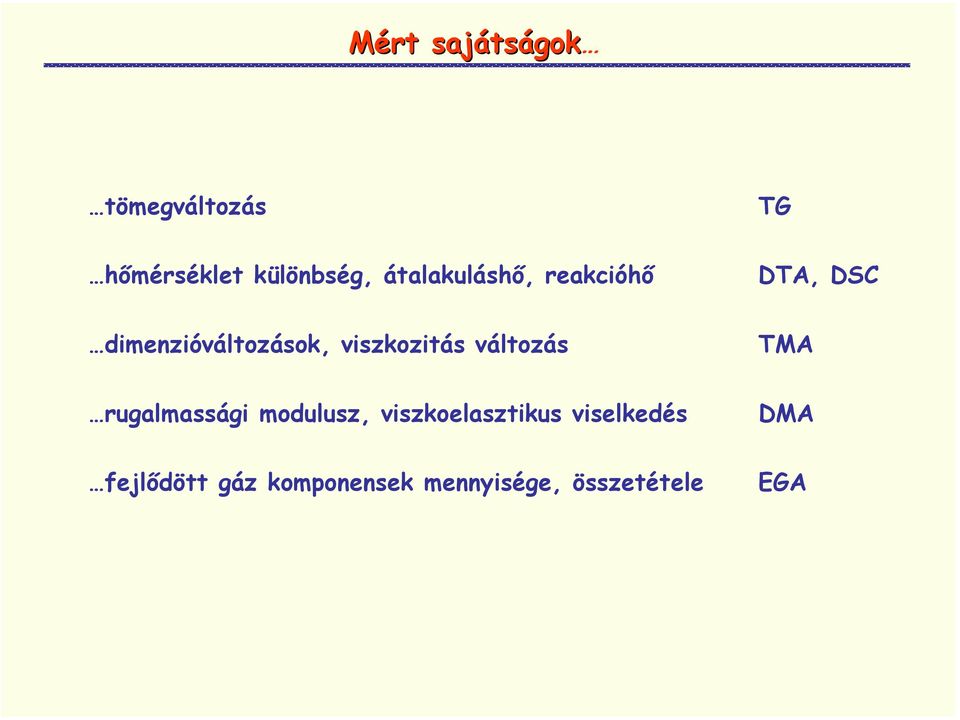 viszkozitás változás TMA rugalmassági modulusz,