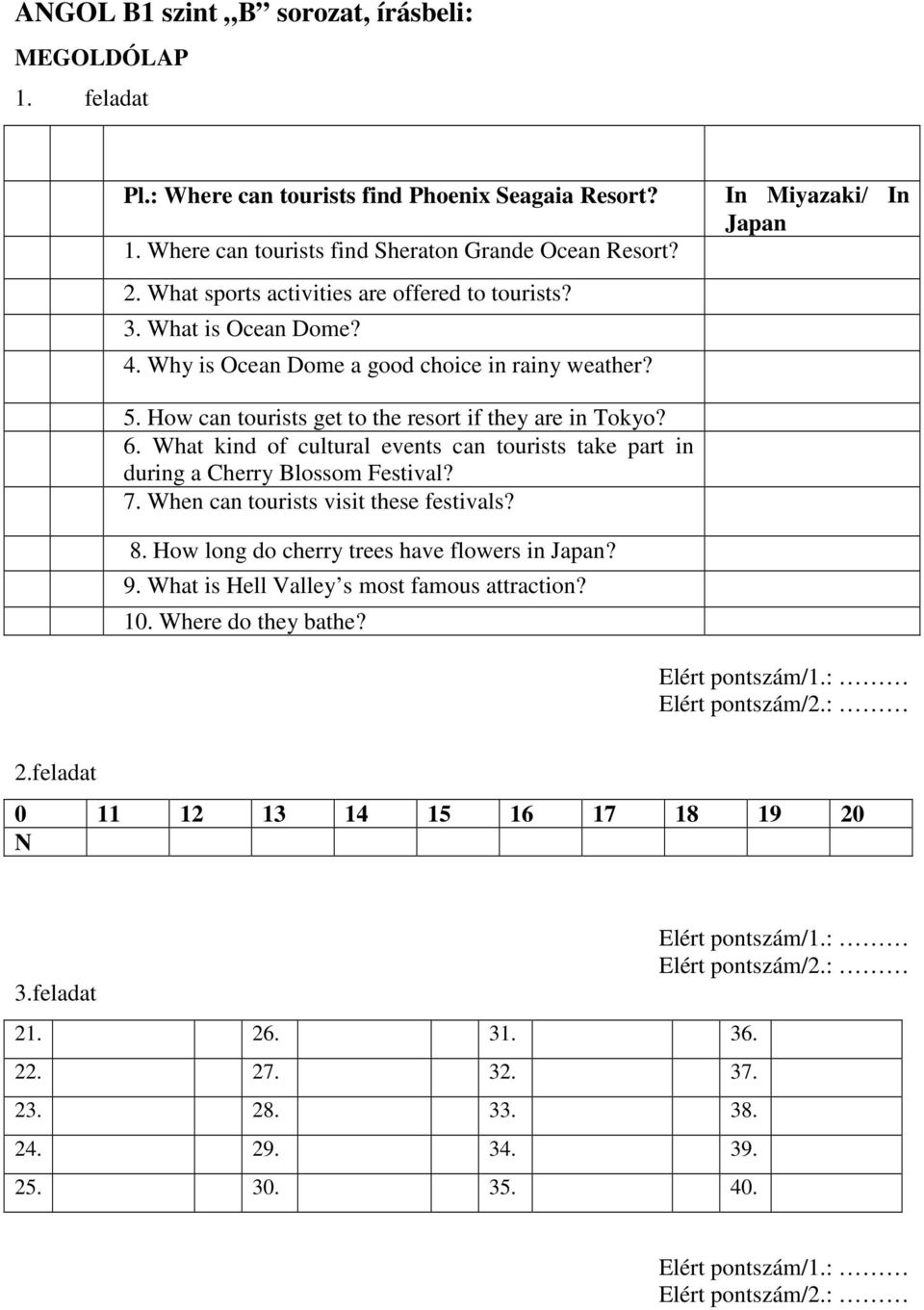 What kind of cultural events can tourists take part in during a Cherry Blossom Festival? 7. When can tourists visit these festivals? 8. How long do cherry trees have flowers in Japan? 9.