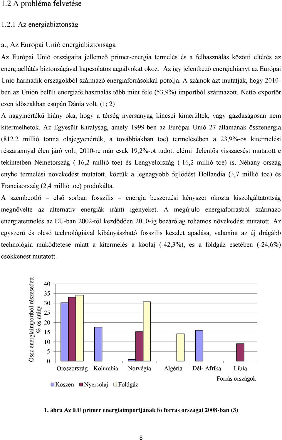 Az így jelentkező energiahiányt az Európai Unió harmadik országokból származó energiaforrásokkal pótolja.