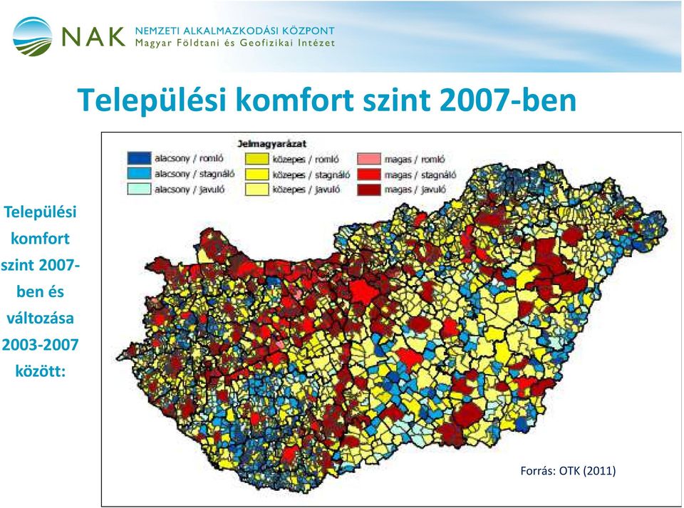 változása 2003-2007 között: