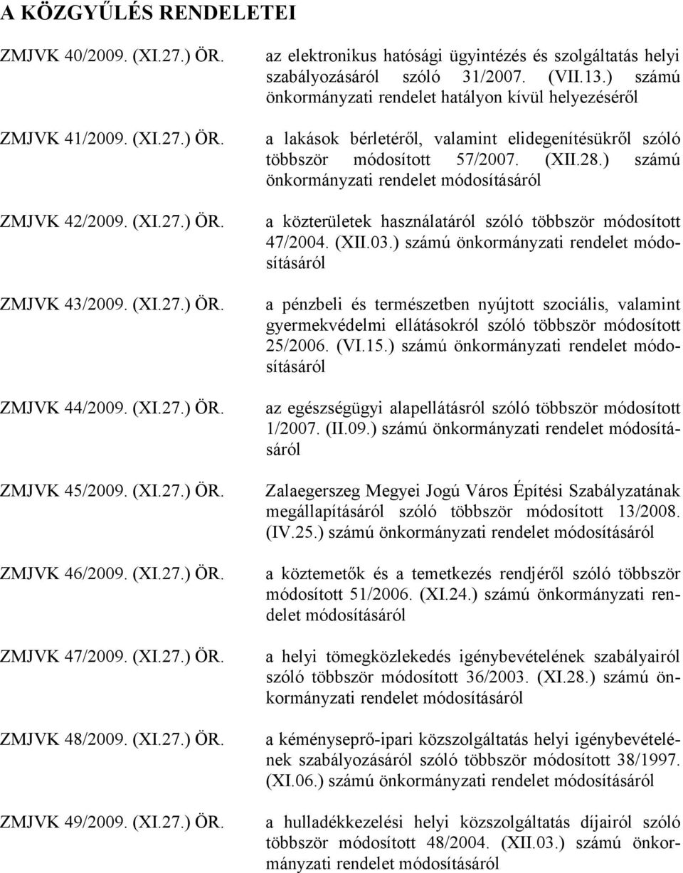 ) számú önkormányzati rendelet hatályon kívül helyezéséről a lakások bérletéről, valamint elidegenítésükről szóló többször módosított 57/2007. (XII.28.