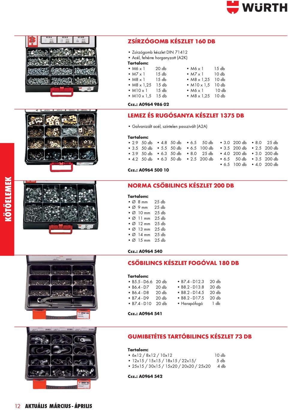 2 50 db Csz.: A0964 500 10 4.8 50 db 5.5 50 db 6.3 50 db 6.3 50 db 6.5 50 db 6.5 100 db 8.0 25 db 2.5 200 db 3.0 200 db 3.5 200 db 4.