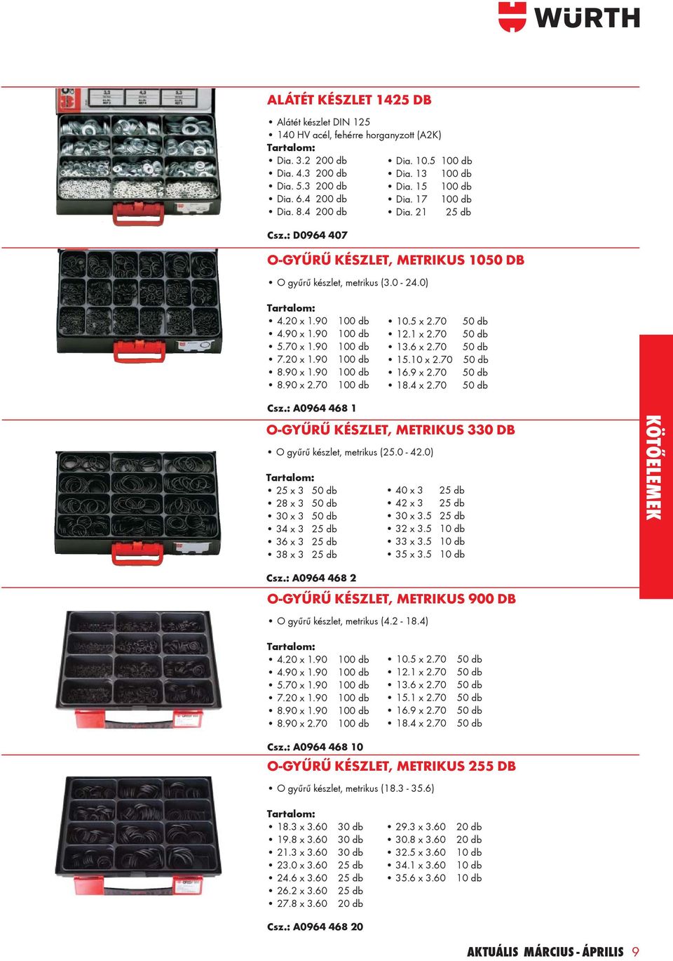 90 x 1.90 100 db 8.90 x 2.70 100 db 10.5 x 2.70 50 db 12.1 x 2.70 50 db 13.6 x 2.70 50 db 15.10 x 2.70 50 db 16.9 x 2.70 50 db 18.4 x 2.70 50 db Csz.