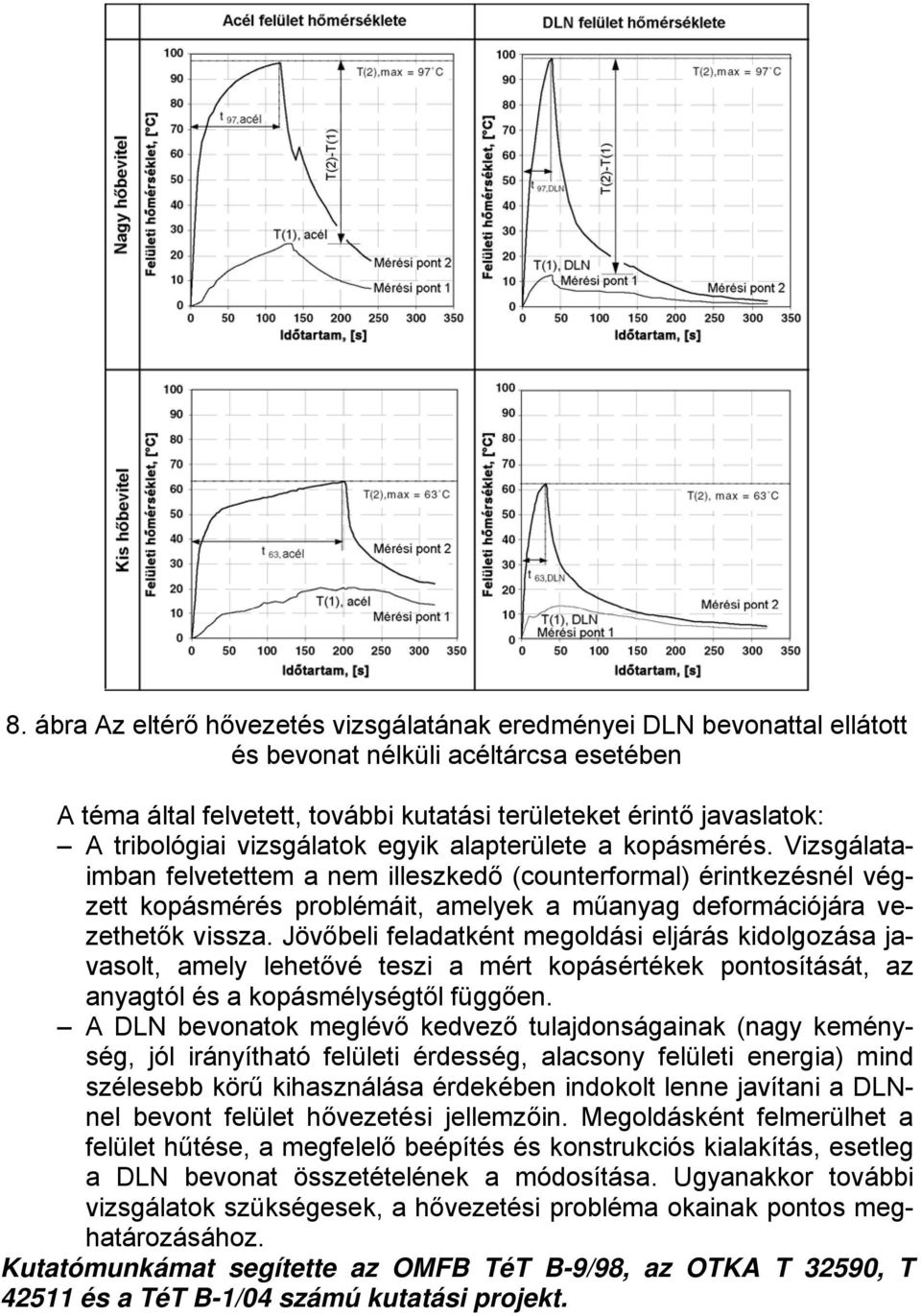 Vizsgálataimban felvetettem a nem illeszkedő (counterformal) érintkezésnél végzett kopásmérés problémáit, amelyek a műanyag deformációjára vezethetők vissza.