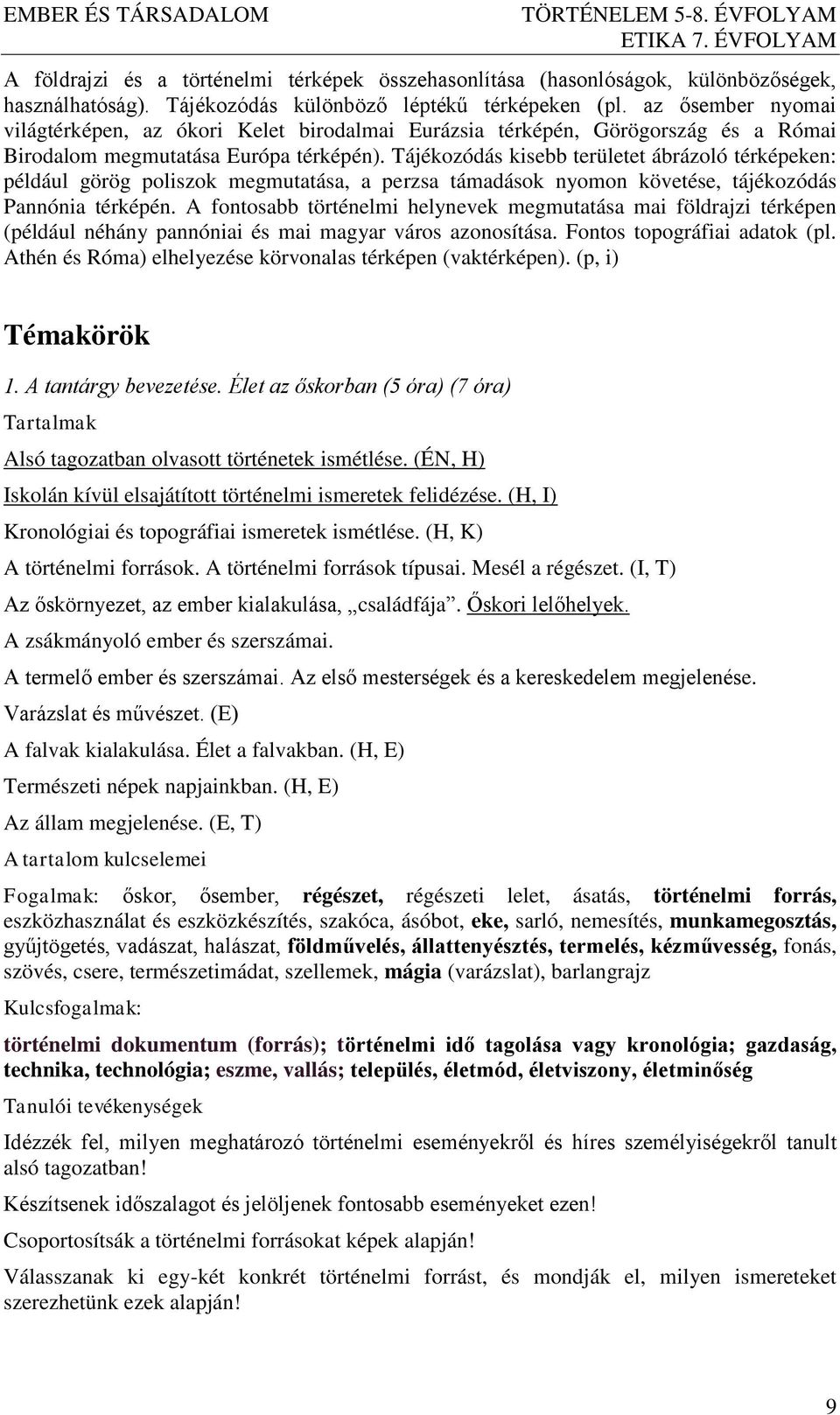 Tájékozódás kisebb területet ábrázoló térképeken: például görög poliszok megmutatása, a perzsa támadások nyomon követése, tájékozódás Pannónia térképén.